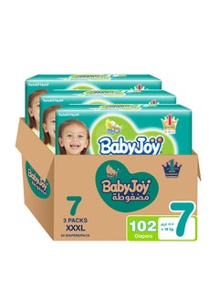 Buy Baby Diapers, Size 7, 18+ Kg,3 x 34 Diapers - Mega Pack, Compressed, Cotton Touch in Saudi Arabia