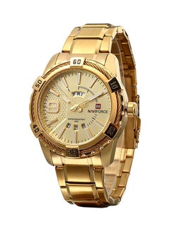 Buy Men's Water Resistant Analog Wrist Watch 9117 - 45 mm -Gold in UAE