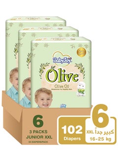 Buy Olive Oil, Size 6 Junior XXL, 16 to 25 kg, Mega Box, 102 Diapers in Saudi Arabia