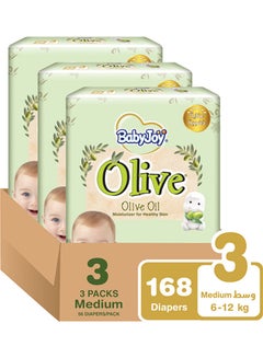 Buy Olive Oil, Size 3 Medium, 6 to 12 kg, Mega Box, 168 Diapers in Saudi Arabia