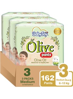 Buy Olive Oil Pants, Size 3 Medium, 6 to 12 kg, Mega Box, 162 Diapers in Saudi Arabia