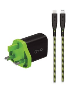 Buy Bundle 20+D Wall Travel Charger With Type C To Lighting Cable Black in UAE