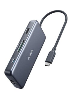 اشتري محول موزع بمنفذ USB C، باور إكسباند بلس 7 في 1 بمنفذ USB C إلى HDMI بجودة 4K ويدعم تقنية PD وبقدرة 60 وات وبشبكة إيثرنت بسرعة 1 جيجابت في الثانية، وبمنفذين USB 3.0، وقارئات بطاقات SD وSD ميكرو، لأجهزة ماك بوك برو وأجهزة اللابتوب الأخرى بمنفذ USB C رمادي في الامارات