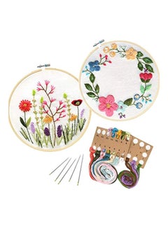 Buy 2-Piece Embroidery Starter Kit Green/White/Pink in Saudi Arabia