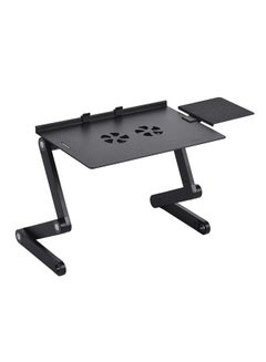 Buy Foldable Laptop Table Stand with Mouse Pad And Cooling Fans Black in Saudi Arabia