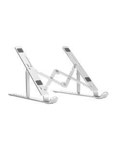 Buy 7-Level Adjustable Aluminum Alloy Foldable Laptop Stand Silver in Egypt