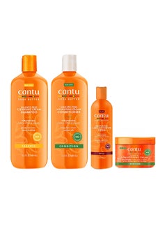 Buy 4-Piece Natural Hair Shampoo, Conditioner, Curl Activator Cream And Define And Shine Custard Set in UAE