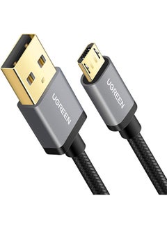 اشتري كابل مايكرو USB بطول 0.5 مم من النايلون المضفر يدعم خاصية الشحن السريع ومتوافق مع أجهزة أندرويد ونوت ونيكسس، ونوكيا وجهاز ألعاب بلايستيشن 4 أسود في السعودية