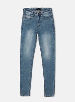 Buy Casual Skinny Fit Jeans Dark Blue in UAE
