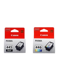 Buy Pack of 2 Canon Pixma 445/446 Ink Cartridge Set Black & Tri Colour in UAE