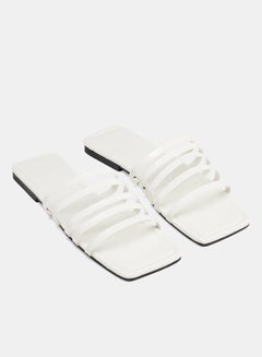 Buy Casual PU Flat Sandals White in Saudi Arabia