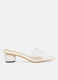 Buy Clear Square Toe Sandals White in Saudi Arabia