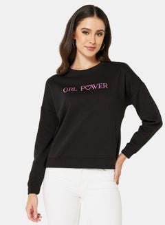 Buy Graphic Sweatshirt Black in Saudi Arabia