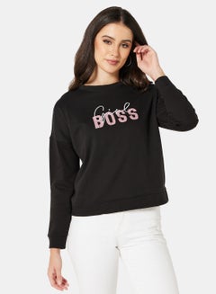 Buy Graphic Sweatshirt Black in Saudi Arabia