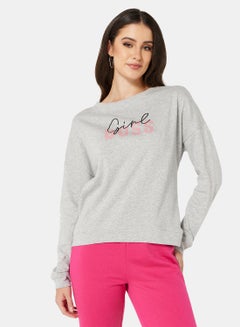 Buy Graphic Sweatshirt Grey in UAE