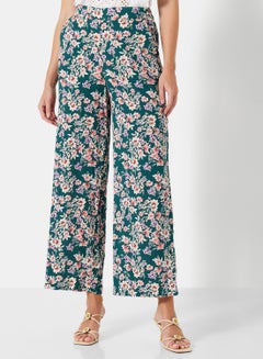 Buy Floral Flared Pants Light Teal in UAE