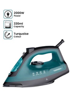 Buy Steam Iron Ceramic Soleplate 330 ml 2000 W TST-SE2000 Turquoise in Egypt