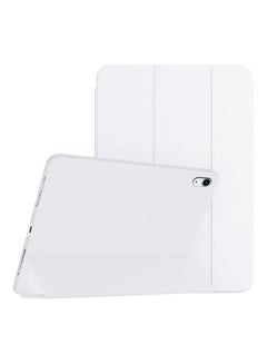 اشتري غطاء حماية آي باد آير 4/ آير 5 مقاس 10.9 بوصة إصدار (2020/2022) قابل للطي ومصنوع من الجلد  متوافق مع أبل آي باد آير  (الجيل الرابع/الخامس) Generation لون أبيض في الامارات