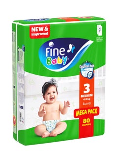 Buy Double Lock Diapers Medium Size 3 4-9 Kg - Mega Pack 80 Diaper in Egypt