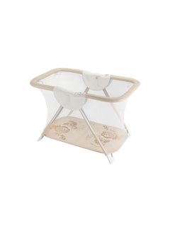 Buy Brevettato Baby Cot - Beige/Silver in UAE