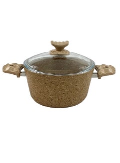 Buy 9-Pieces Granitec Cookware Set Includes 1xDeep Pot With Lid 20x10, 1xDeep Pot With Lid 24x11, 1xDeep Pot With Lid 28x12 cm, 1xLow Pot With Lid 28x7 cm, 1xFry Pan Brown/Clear 28x5.5cm in UAE