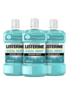 Buy Cool Mint Flavour Daily Mouthwash Milder Taste 500ml Pack of 3 in UAE