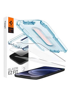 Buy GLAStR EZ FIT [2 Pack] designed for iPhone 12 and iPhone 12 PRO Screen Protector (6.1 inch) Premium Tempered Glass - [Case Friendly] Clear in UAE