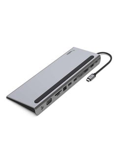 Buy USB C Hub,11-In-1 Multiport Adapter Dock With 4K HDMI,Dp,VGA,USB-C 100W PD Pass-Through Charging,3 USB A,Gigabit Ethernet,SD,MicroSD,3.5mm Ports For Macbook Pro, Air, Xps And More Gray in Saudi Arabia