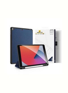 Buy Protective Flip Cover For Apple iPad 10.2 inch 9/8/7(2021/2020/2019) with Pencil Holde Blue in UAE