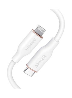اشتري كابل باور لاين III فلو من USB C إلى Lightning لهاتف آيفون 13/ 13 برو/ 12/ 22/ X/‏ XS/ ‏XR/ ‏8 بلس أبيض في الامارات