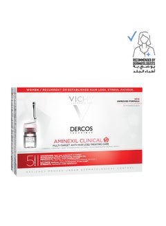 Buy Dercos Aminexil Clinical 5 Anti-Hair Fall Treatment For Women 21 Doses 6ml in Saudi Arabia