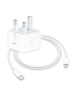 Buy 2 in 1 Pack of 20W USB-C Power Adapter and USB-C  to Lightning Cable 1m white in UAE