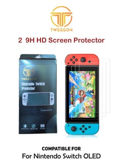Buy 3-Piece Tempered Glass 9H HD Screen Protector For Nintendo Switch OLED in Saudi Arabia