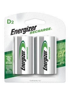 Buy Energizer Rechargeable D Batteries (Nimh, 2500 Mah)- 2 Count, Silver, Nh50Bp-2 Multicolour in UAE