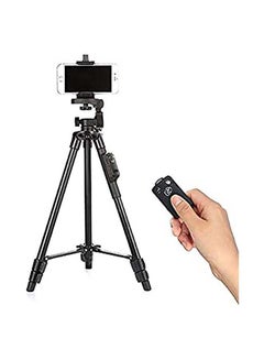 Buy VCT-5208 Portable Tripod Stand With Remote Shutter Black in UAE