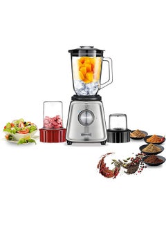 Buy Glass Blender Smoothie Maker With Glass Grinder Mill, Meat Grinder/Chopper Mill, Ice Crush Function 2 L 800 W BLP44.270SS Silver in UAE