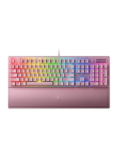 Buy BlackWidow V3 Mechanical Gaming Keyboard - Green Mechanical Switches, Tactile & Clicky, Chroma RGB Lighting, Fully Programmable Keys with Ergonomic Wrist Rest - Quartz Pink in UAE