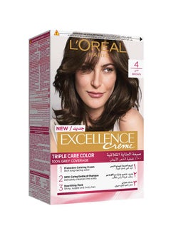 Buy Excellence Creme Triple Care Color, 4 Brown 192ml in Egypt