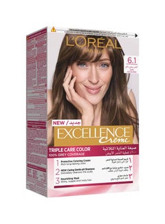 Buy Excellence Creme Triple Care  Colour 6.1 Dark Ash Blonde 192ml in Saudi Arabia