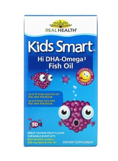 Buy Kids Smart, Hi DHA-Omega 3 Fish Oil, Great Tasting Fruit Flavor, 30 Chewable Burstlets in Saudi Arabia