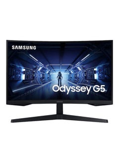 Buy 27 Inch Odyssey G5 Gaming Monitor With 1000R Curved Screen 144Hz FreeSync Premium QHD Black in Egypt