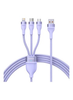 Buy Fast Charging USB Type C 100W, Lightning Charge for iPhone 14 Pro Max, and Micro 18W, Data Cable 1.2M Compatible for Apple 13 12 11, MacBook, iPad, Samsung, Huawei, and More Purple in UAE