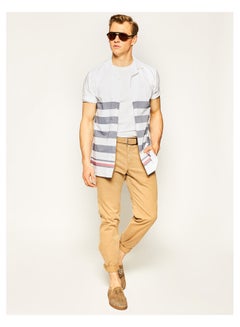 Buy Striped Short Sleeve Shirt White/Blue Ink in Egypt