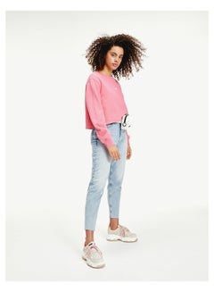 Buy Washed Logo Crew Sweatshirt Glamour Pink in Egypt