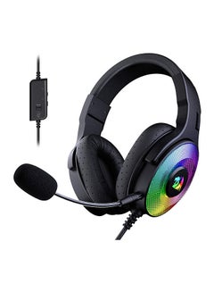 اشتري Redragon H350 Pandora Rgb Wired Gaming Headset, Dynamic Rgb Backlight - Stereo Surround-Sound - 50 Mm Drivers - Detachable Microphone, Over-Ear Headphones Works For Pc/Ps4/Xbox One/Ns-Black في السعودية