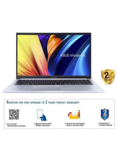 Buy Vivobook X1502ZA-E8299W Slim Laptop With 15.6-Inch FHD Display, Core i5-1240P Processor/8GB RAM/512GB SSD/Integrated Graphics/Windows 11 Home English/Arabic Icelight Silver in UAE