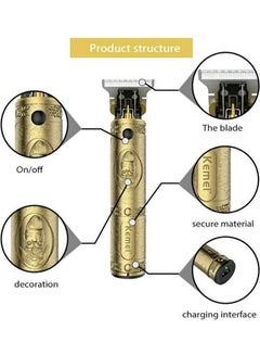 Buy 7-Piece Professional Adjustable Blade Clipper Set Gold/Black 64x30x40cm Gold in Egypt