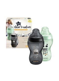 Buy 2-Piece Closer To Nature Feeding Bottle, Smooth, And Soft Nipple, Comfortable Bottle Shape, Easy to Clean in Saudi Arabia