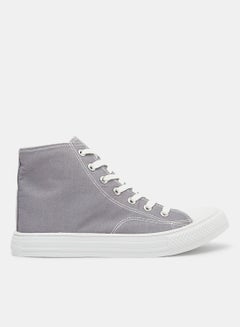 اشتري High Top Canvas Sneakers Grey في الامارات