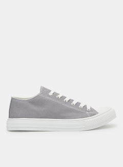 اشتري Canvas Low Top Sneakers Grey في الامارات